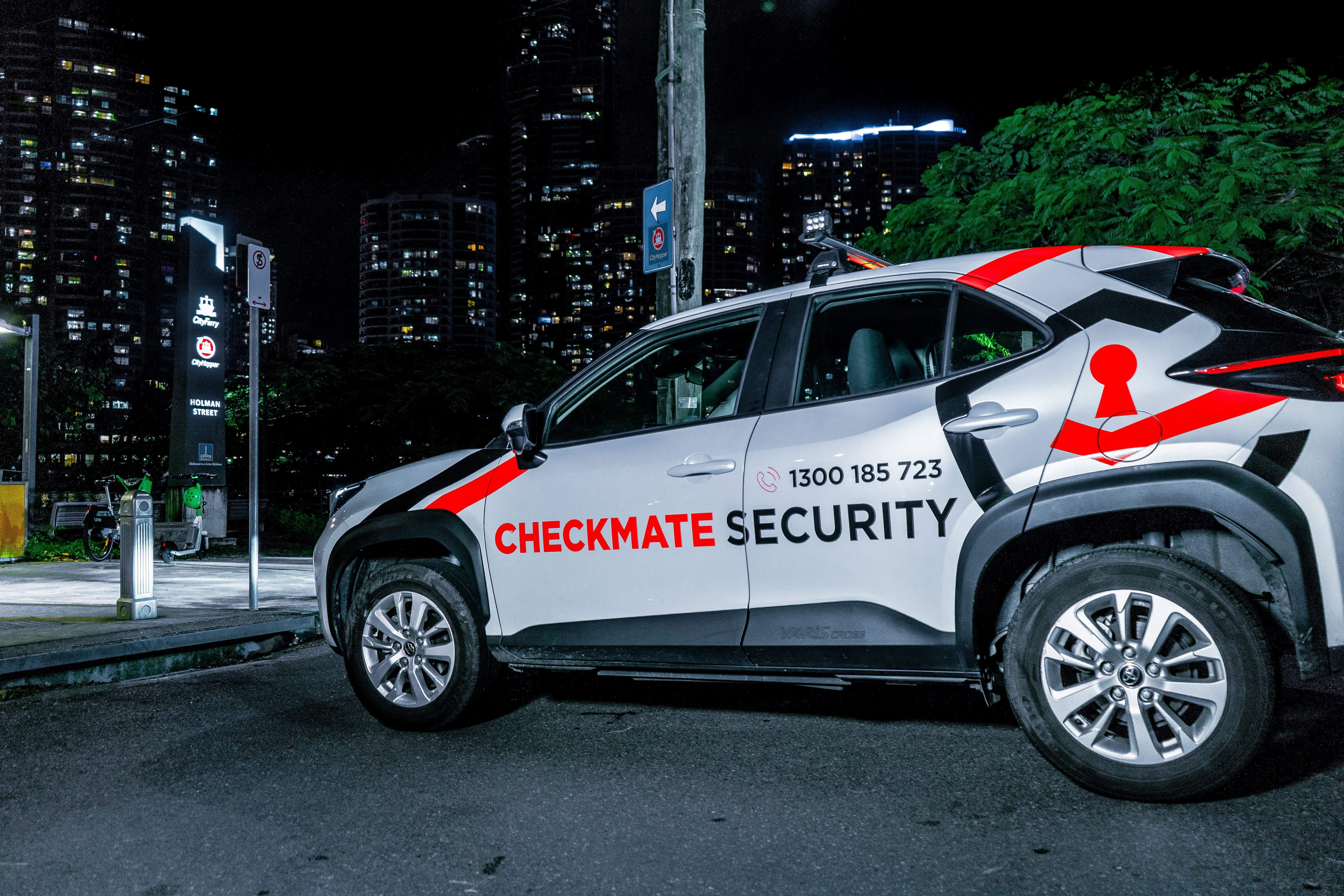 Security personnel patrolling commercial premises